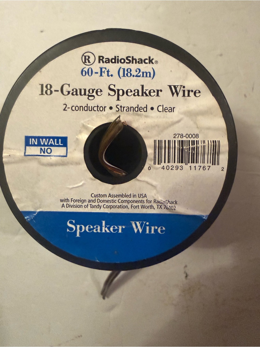 RadioShack 18-Gauge Clear Speaker Wire - 60 ft, Clear